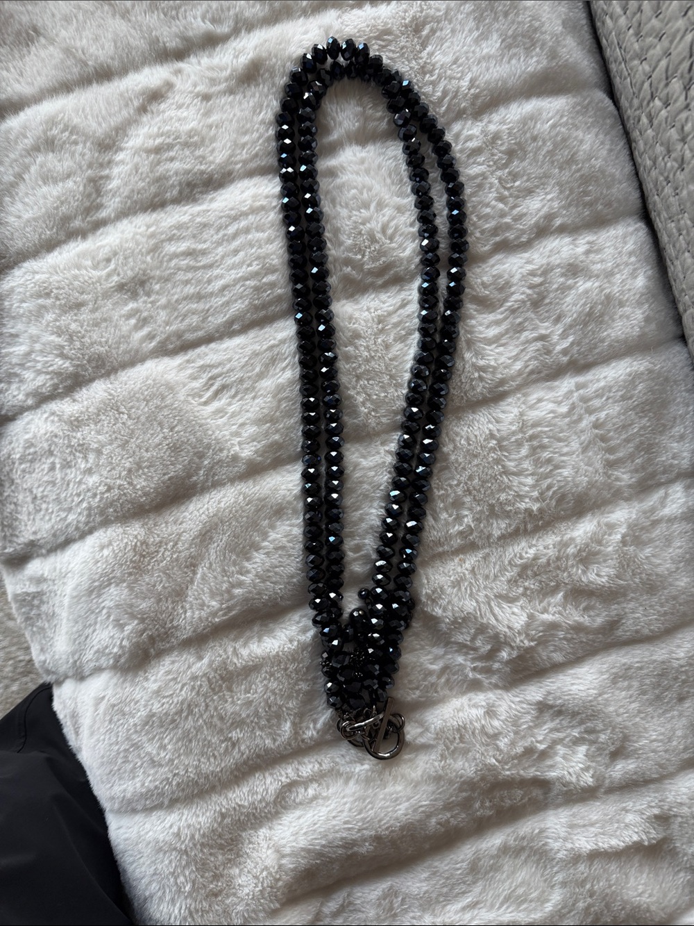 Black Beaded Double-Strand Women’s belt- Unbranded